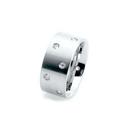 STEELX Wide Band with Cubic Zirconias - R351 STEELX Wide Band with Cubic Zirconias - R351
